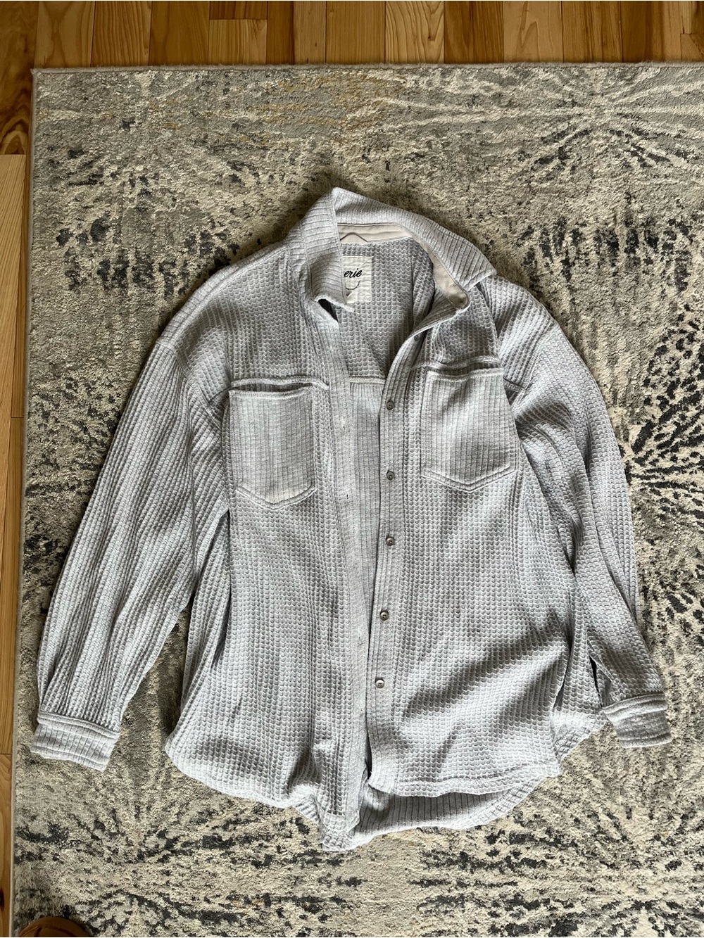 aerie Light Gray Waffle Knit Top